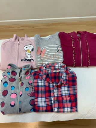 Lote Ropa Niña T8: 4 Sudaderas + 1 Camisa