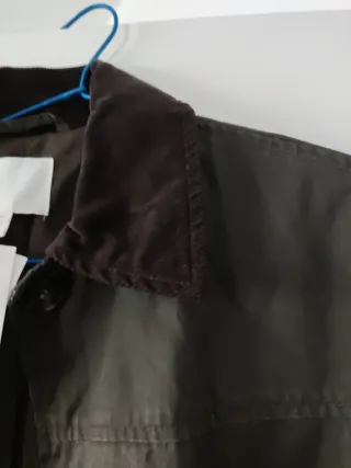 Parka algodón y pana verde/marrón