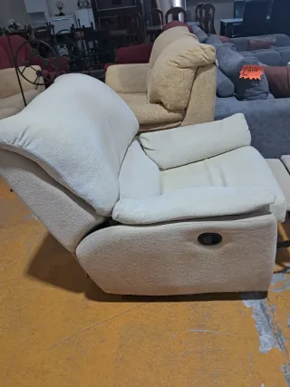 Butaca Relax Tela Beige/Amarilla