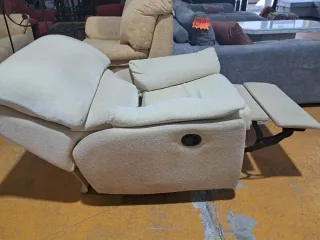 Butaca Relax Tela Beige/Amarilla