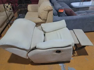 Butaca Relax Tela Beige/Amarilla