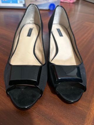 Zapatos Zara Peep Toe Negros
