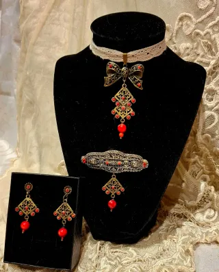 Aderezo Huertana Fallera Oro y Rojo