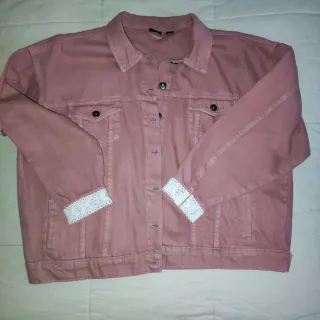 Chaqueta tejana oversize, customizada, mujer.