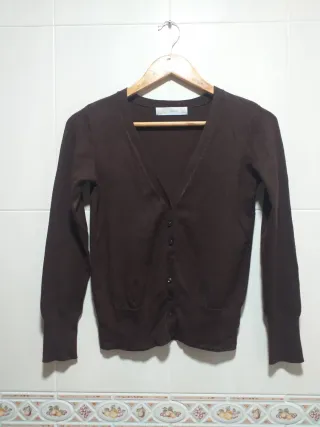 Zara Chaqueta punto marrón Talla M