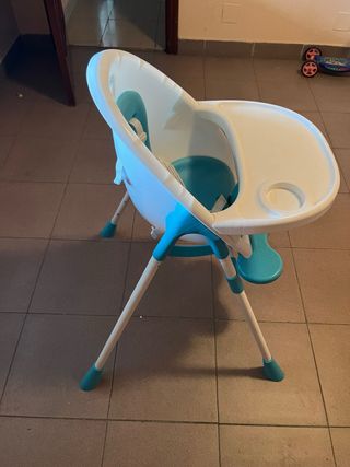 Trona para bebé blanca y azul