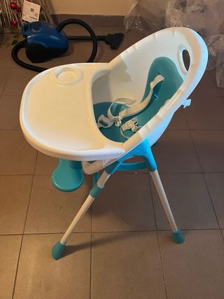 Trona para bebé blanca y azul