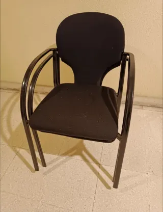 Juego de 2 sillas de confidente negras