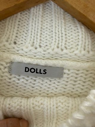 Jersey de punto trenzado blanco