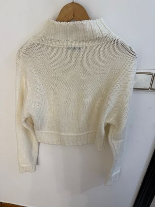 Jersey de punto trenzado blanco