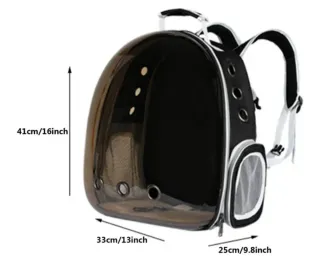 Mochila transportín para gatos transparente