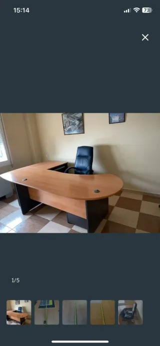 Mesa de despacho y silla de oficina