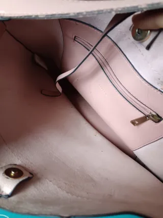 Bolso de hombro rosa palo