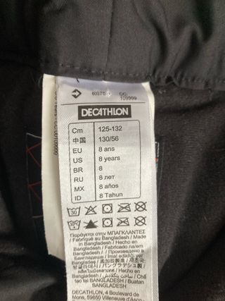 Pantalón de esquí para niño negro talla 8 años