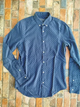 Camisa Zara Man Azul Estampada