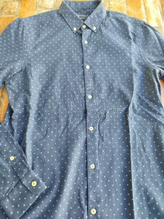 Camisa Zara Man Azul Estampada
