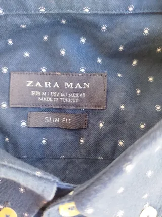 Camisa Zara Man Azul Estampada