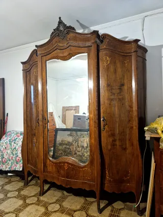 Antico Armadio Barocco Noce Massiccio '800