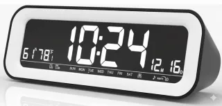 RADIO DESPERTADOR NUMEROS GRANDES CON PUERTOS USB