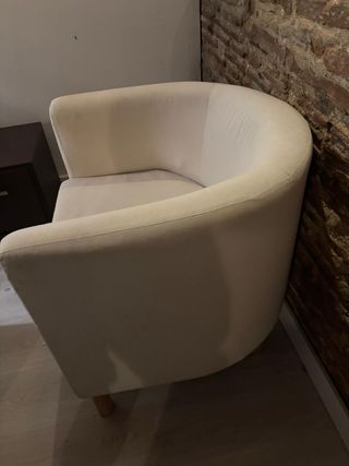 Butaca beige de tela