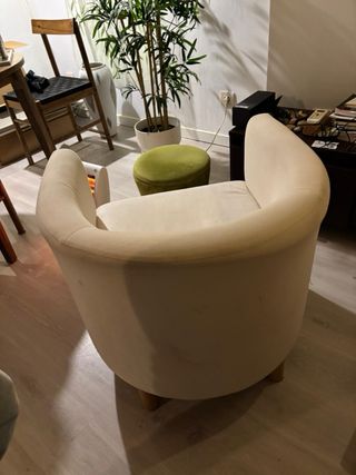 Butaca beige de tela