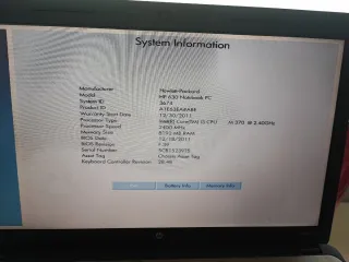 Portátil HP 630 para piezas o reparación