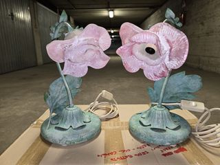 Lampadario ferro battuto fiori