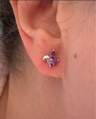 Pendientes Plata Amatista Morada