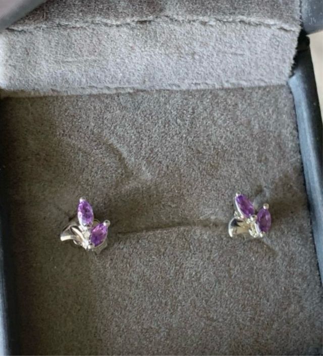 Pendientes Plata Amatista Morada