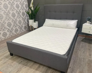 Cama Matrimonio Gris + Colchón