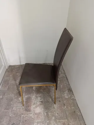 6 Sillas Comedor Piel Sintética Marrón