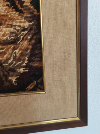 Quadro ricamato a mano pastore tedesco