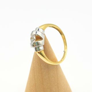 Anillo Oro Blanco y Amarillo 18K, 2.87gr, T-12