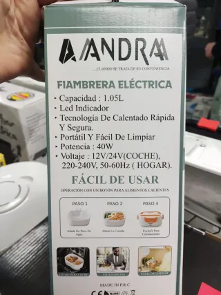 Fiambrera Eléctrica 2 en 1 Andra NUEVA