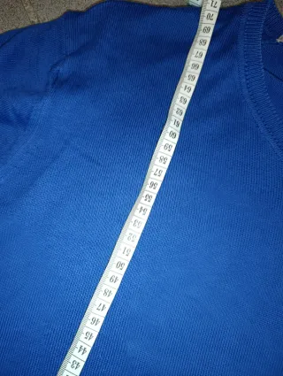 Maglioncino blu scollo a V tg L