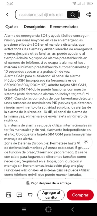 Sistema Alarma GSM THUSTAR QXC500
