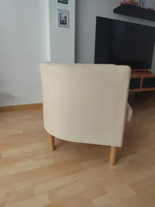 Sillón Ikea blanco tela