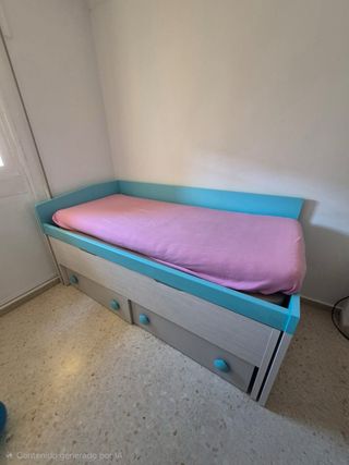 Cama nido de madera con cajones