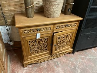 Precioso Mueble Hindú Madera Maciza Tallada