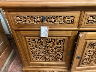 Precioso Mueble Hindú Madera Maciza Tallada