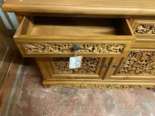 Precioso Mueble Hindú Madera Maciza Tallada