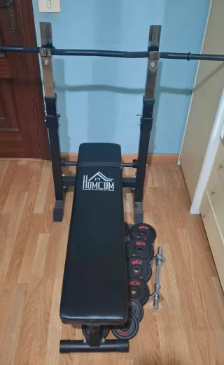 Set Gym Homcom Banco, pesas y barras decathlon