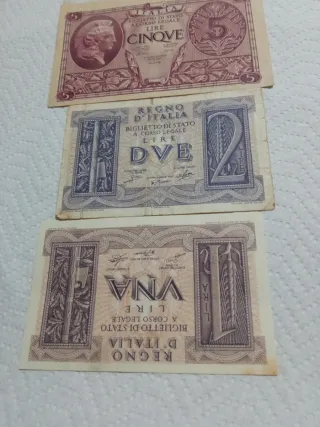 4 pezzi banconote Lire Regno d'Italia