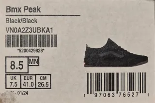 Tênis Vans BMX Peak Preto Tam 41