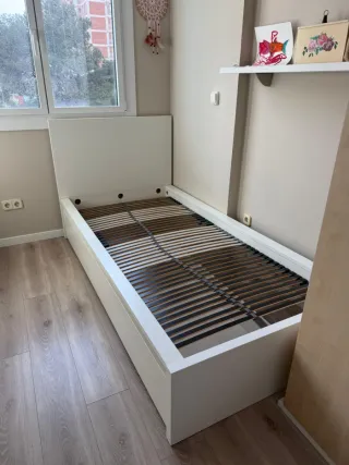 Cama individual 90x200cms con 2 cajones