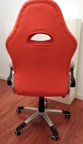 Silla de oficina giratoria ergonómica roja