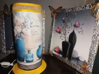 Composición Lámpara + cuadros Decorativos relajant