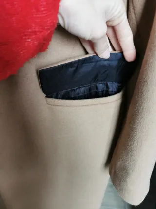 Abrigo Zara Beige Mujer, forrado, tela de abrigo