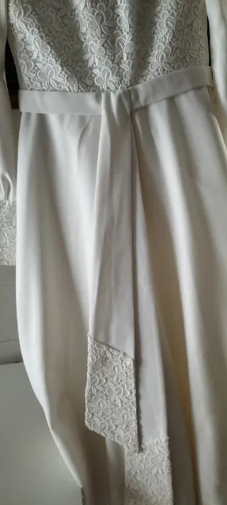 Vestido de boda blanco roto, años 60