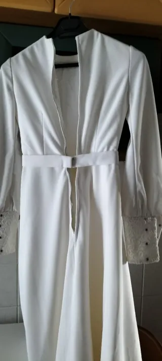 Vestido de boda blanco roto, años 60